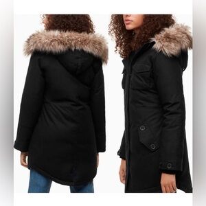 Aritzia Community “Paradigm” Down Filled Black Hemp Jacket/Parka - size XS